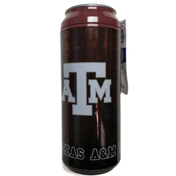 Texas A&M Aggies Travel Mug Can 16oz NCAA Twist Off Lid BPA Cool Gear SEC - Picture 1 of 4